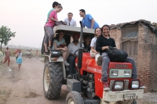 Tractor ride around village